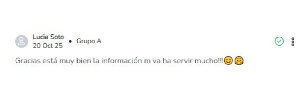 Testimonio de Lucia Soto sobre lo útil de la información recibida
