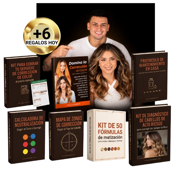 Mockup del ebook Domina la Corrección de Color con sus bonos y recursos incluidos