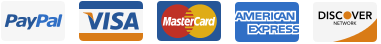Métodos de pago aceptados: PayPal, Visa, Mastercard, American Express y Discover